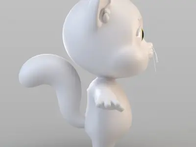 Cartoon Biped Cat 3D model