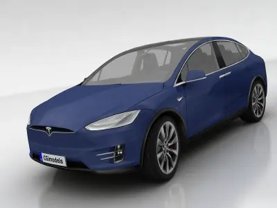 Tesla X Low-poly 3D model