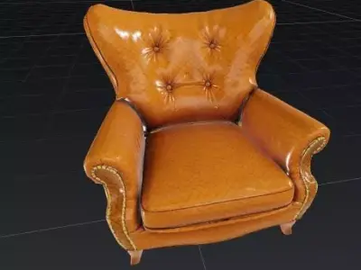 Luxury Single Leather Armchair  3D model