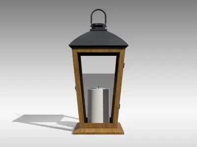 Wood Lantern 05 Low-poly 3D model