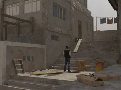 3d concept art with building  3D model