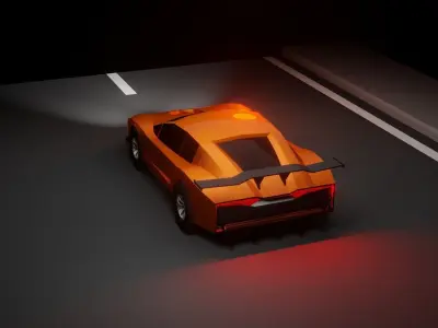 Sports Car - Lowpoly Low-poly 3D model