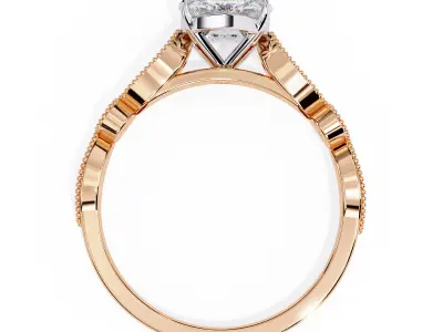 Oval diamond engagement ring for women 3D print model