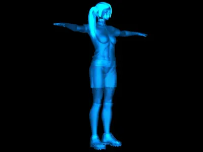Caucasian Football Soccer Player Female  3D model