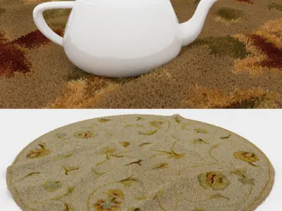 Round Rug Set 196 3D model