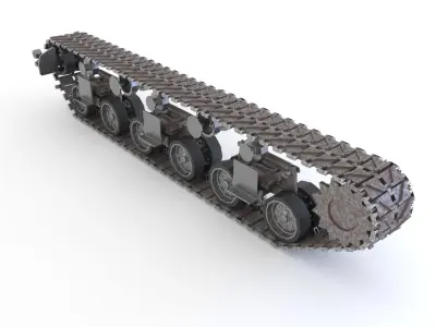 Tank tracks GMC M40  3D model