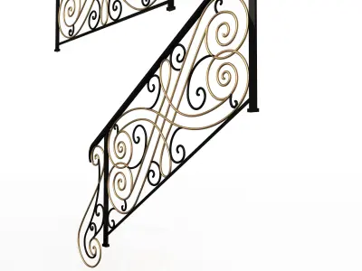 Forging Iron Forged Balcony Railing 05 Low-poly 3D model