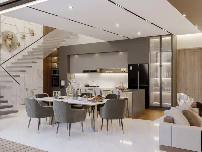 Interior Scene Apartment for 3dsmax 2022 and Corona Renderer 3D model