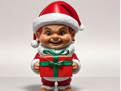 Mischievous Chucky Inspired Santa with Gift 3D print model