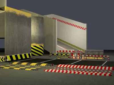 Car Parking Props Low-poly 3D model