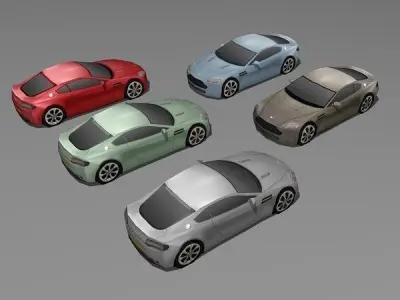 Aston Martin AMV8 Low-poly 3D model