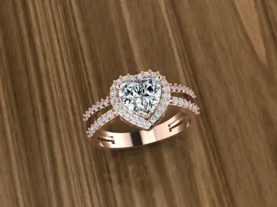 Diamond Jewelry Ring 3D print model 9