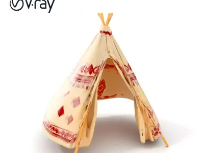 Decorative Tipi Tent D Model Pack Low-poly 3D model