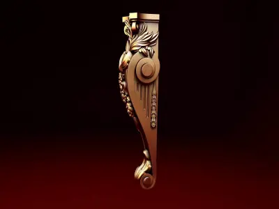 Corbal ornate metal bracket 3D model