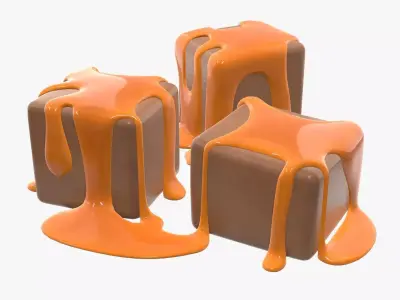 Candy poured with caramel 3D model