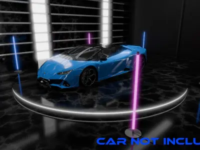 Neon Car Showroom 3D model
