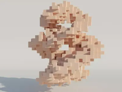 Abstract block Low-poly 3D model