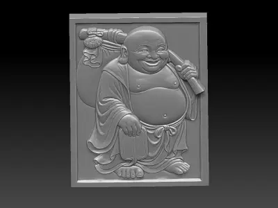 2 Buddha Maitreya CNC Relief Model 3D print model