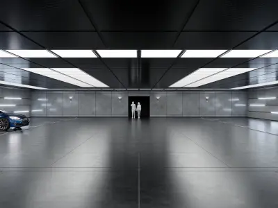 Modern Underground Car Garage 3D model