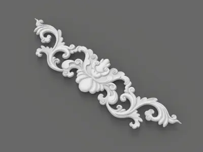 Floral Wood Carving for Furniture 3D model