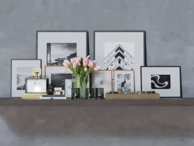 Decor set 1 shelf 3D model