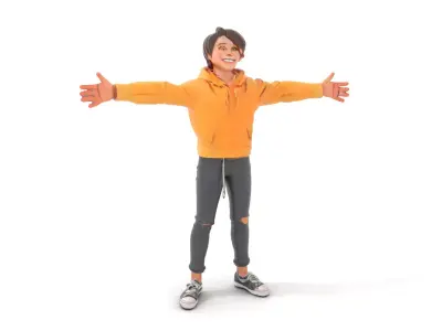 Casual Youth Outfit model pack Low-poly 3D model