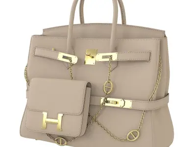 Hermes Birkin Chain Mini Bag Low-poly 3D model