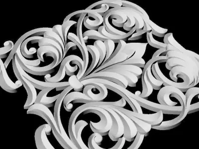 Central decor ornament for furniture 3D model 402