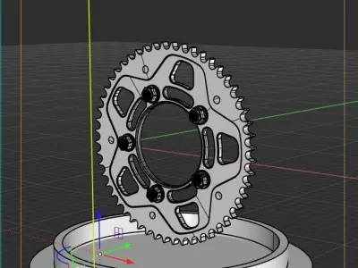 motorcycle rear sprocket gear 3D model
