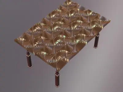 Geometric Pattern Luxury Golden Table for Decorative Spaces Low-poly 3D model