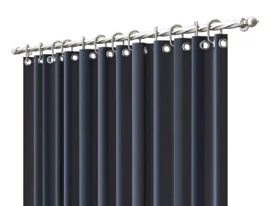 Cornice Classic Curtain 05 Chrome Low-poly 3D model