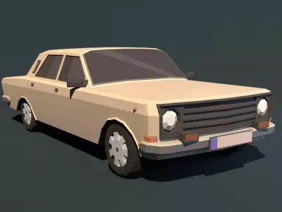 Gaz 24-10 Volga stylized low-poly Low-poly 3D model