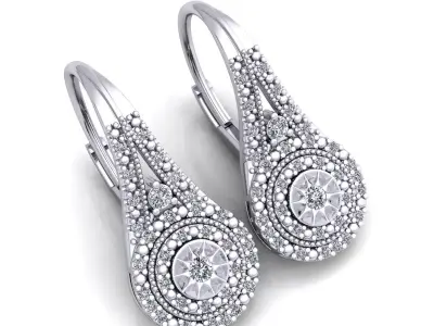 Luxury Woman Earring 3d print Model 3D print model