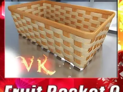 Wicker Fruit or Bread Basket 2 3D model