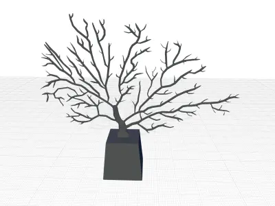 Gold Cecilio Captivating Metal Tree Sculpture 3D model