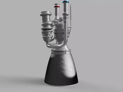 BE4 Rocket engine simplified model 3D model