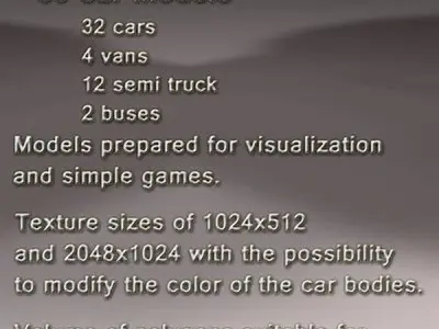 50 cars models Low-poly 3D model