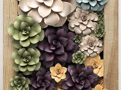 Echeveria Vertical garden 53 3D model