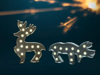 Deer Christmas Lamps 3D model