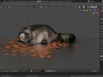 fat raccoon 3D model