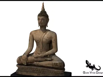 Ancient Buddha Statue 3D model