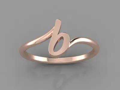 Alphabet Ring  B 3D print model