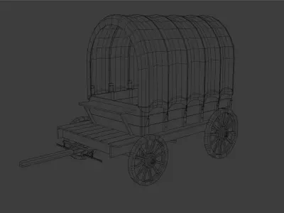 Covered cart Low-poly 3D model