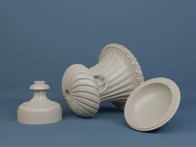Urn with classical decoration 3D model