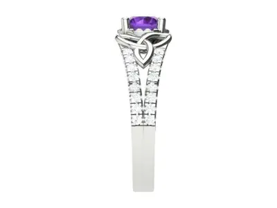 RDcenter amethyst ring in sterling silver 3D print model
