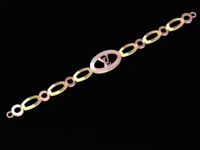 Luxury Oval Link Chain Bracelet Design  2875 3D print model