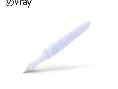 Ornate Fountain Pen Model Pack with Elegant Engravings Low-poly 3D model