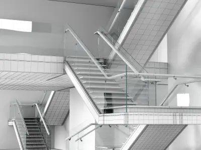 Wooden stairs 2 3D model