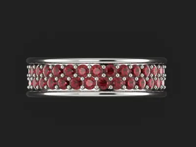 eternity round stone in two row Free 3D print model