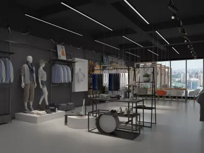 Shoe store interior 3D model